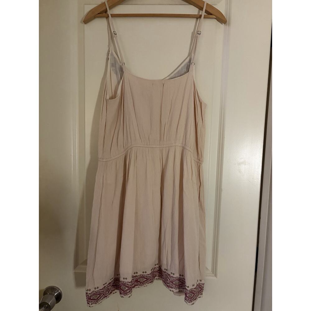 Earthbound Trading Co Boho Embroidered Mini Dress Women’s L Pink Festival Peasan - Picture 2 of 7